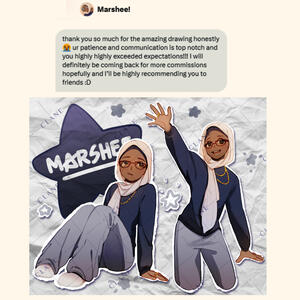 "Surprise Me" Colored Sketch Commission